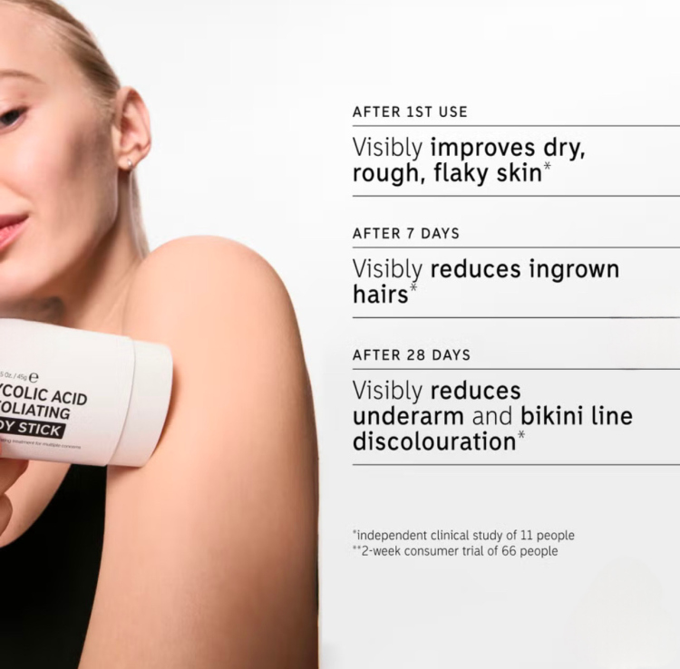 The INKEY List Glycolic Acid Exfoliating Body Stick 45g
