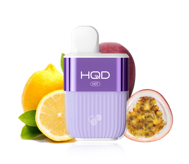 HQD HOT Lemon-Passionfruit - 5000 Puff - Rechargeable, Disposable Vape 