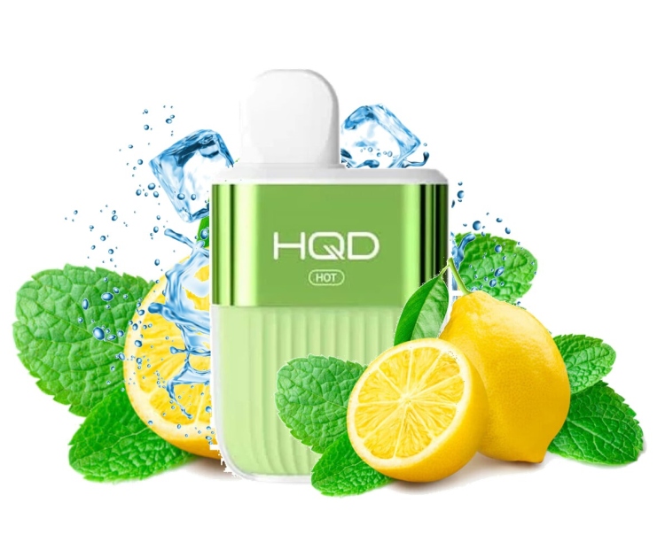 HQD HOT  Lemon Mint - 5000 Puff - Rechargeable, Disposable Vape 