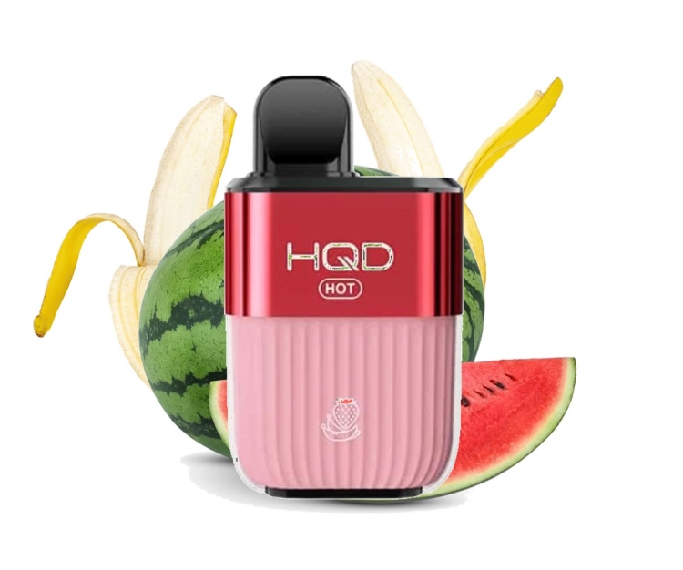 HQD HOT Watermelon Banana - 5000 Puff - Rechargeable, Disposable Vape 