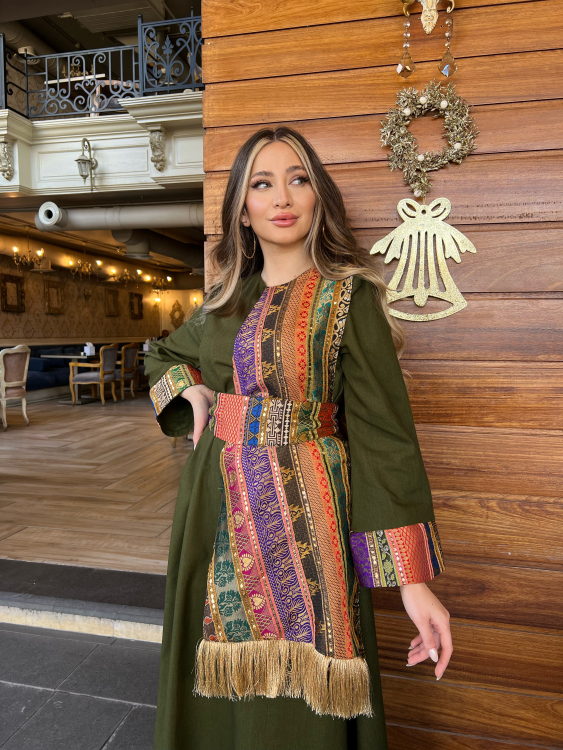 Geo Print Belted Jalabiya