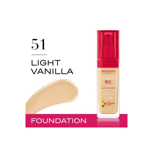 BOURJOIS FOUNDATION HEALTHY MIX ANTI-FATIGUE Light Vaniila 51