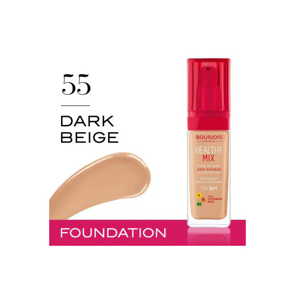 BOURJOIS FOUNDATION HEALTHY MIX ANTI-FATIGUE Dark Beige 55