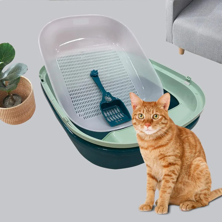 Cat litter box With two layers and a sand filter