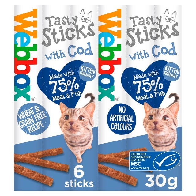 Webbox Tasty Sticks with Meat& Fish Kitten 6 Semi-Moist Tasty Treats 30g