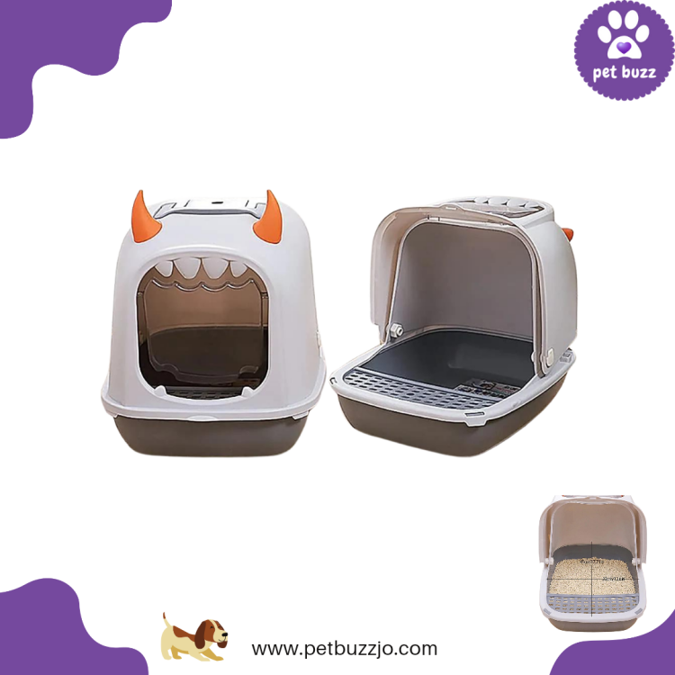 Little Monster Clamshell Fully Enclosed Cat Litter Box 