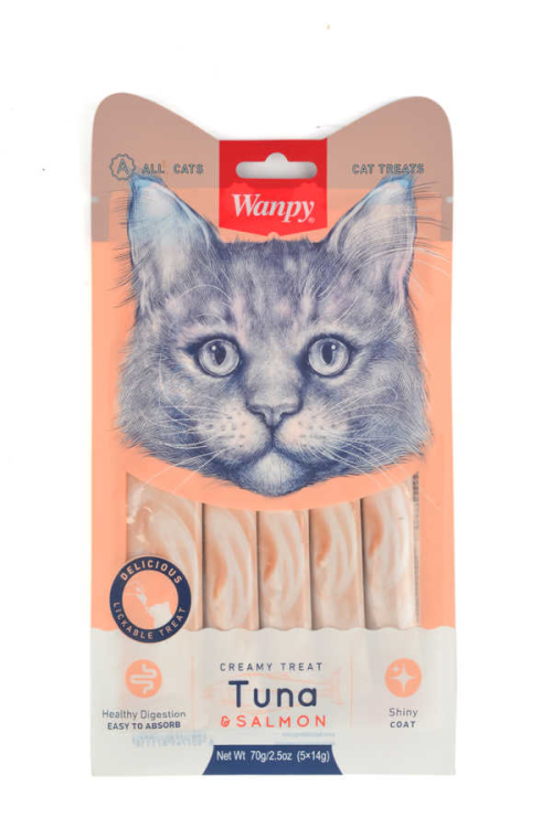 Want treat crema tuna and salmon 5 pes