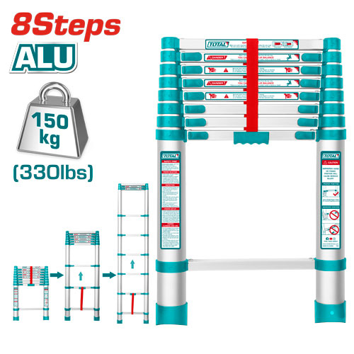 سلم تلسكوب 8 درجات 250 سم Total THLAD08081 Telescopic