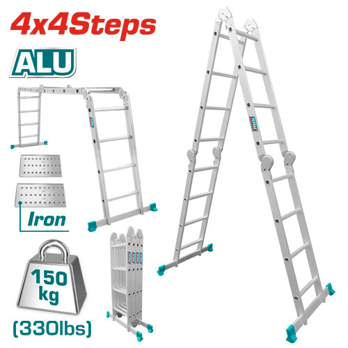 سلم متعدد 475 سم Total THLAD04441 Multi-purpose aluminum ladder 4x4