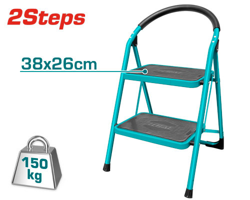 سلم حديد درجه عريضة 2 درجه Total THLAD09021 Steel ladder