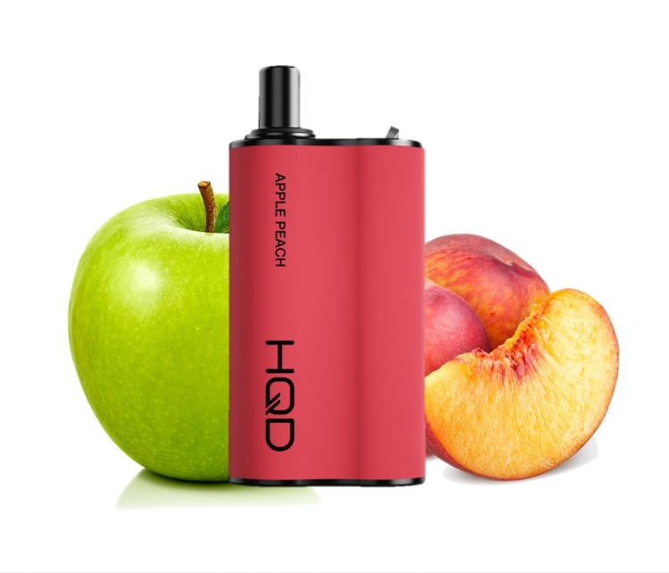 HQD HOT Apple Peach - 5500 Puff - Rechargeable, Disposable Vape 