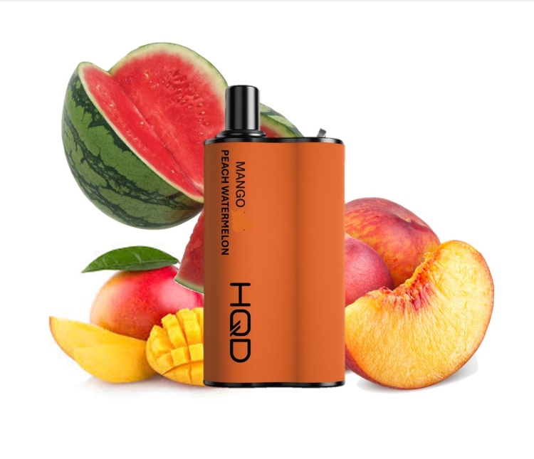 HQD HOT Mango Peach Watermelon - 5500 Puff - Rechargeable, Disposable Vape 