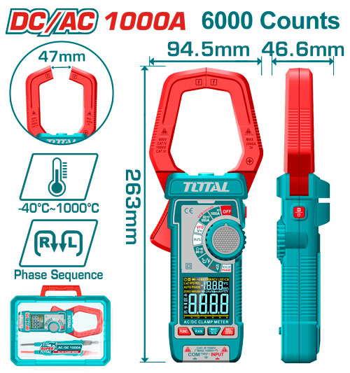 Total TMT7610002 DC/AC كلامب ميتر 1000 أمبير