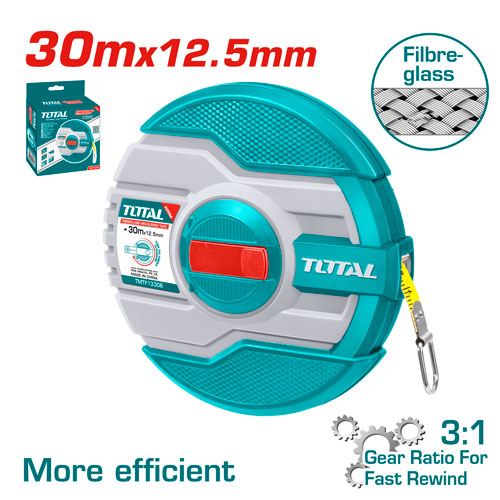 كركر مساحة فيبر 30 متر TOTAL TMTF13306 Fibreglass measuring tape