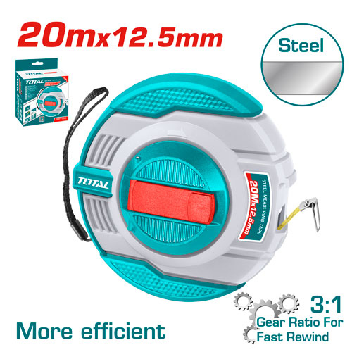 TOTAL TMT11206 STEEL MEASURING TAPE كركر 20 متر  حديد