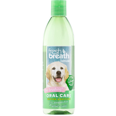 Oral care water additive for puppies