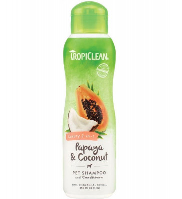 Tropiclean papaya & coconut shampoo 355ml