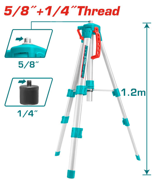 "Total TLLT01152 Tripods for laser levels  ستاند ليفل 1200 ملم +عدسة عيار"