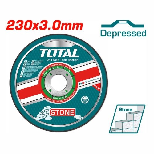 TOTAL TAC2222301 ABRASIVE STONE CUTTING DISC 230 X 3mm فيبر 9" حجر