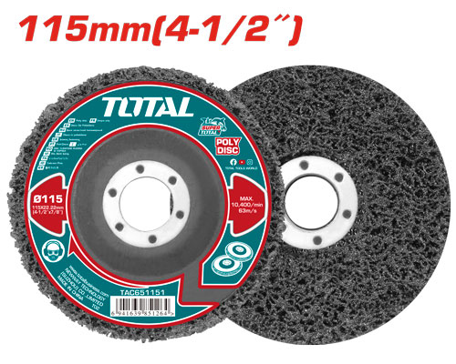 فيبر/لباد لازاله الصدأ والدهان 4.5" TOTAL TAC651151 POLY DISC