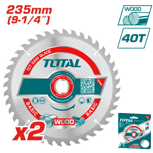 Total TAC2316252TCT أسطوانة قص خشب 9.1/4 انش 40 سن عدد 2