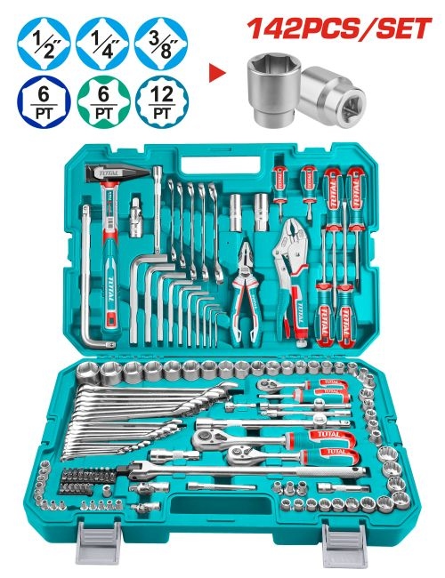 TOTAL THKTHP21426 142 Pcs combination tools set صندوق عدة متكامل