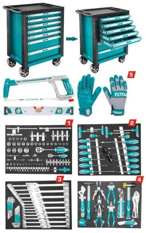 TOTAL THPTCS71621 162 Pcs Tool Chest Set عرباية عدد