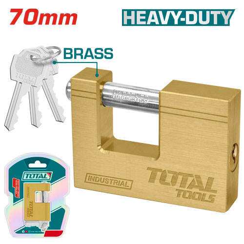 Total TLK32703 Heavy duty brass block padlock 70mm نحاس قفل مربع