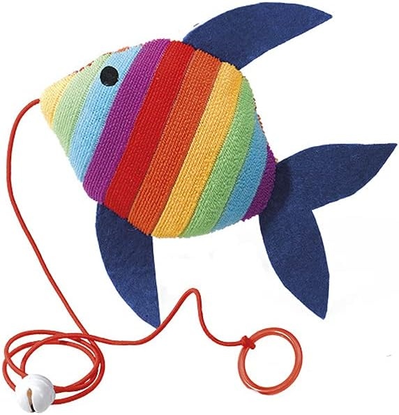 Ferplast Bell String Plush Fish Shaped Cat Toy