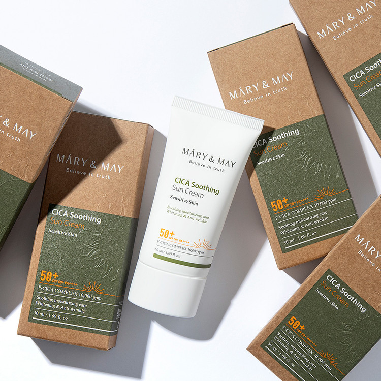 Mary&May, Vegan CICA Soothing Sun Cream SPF50+ PA++++ 