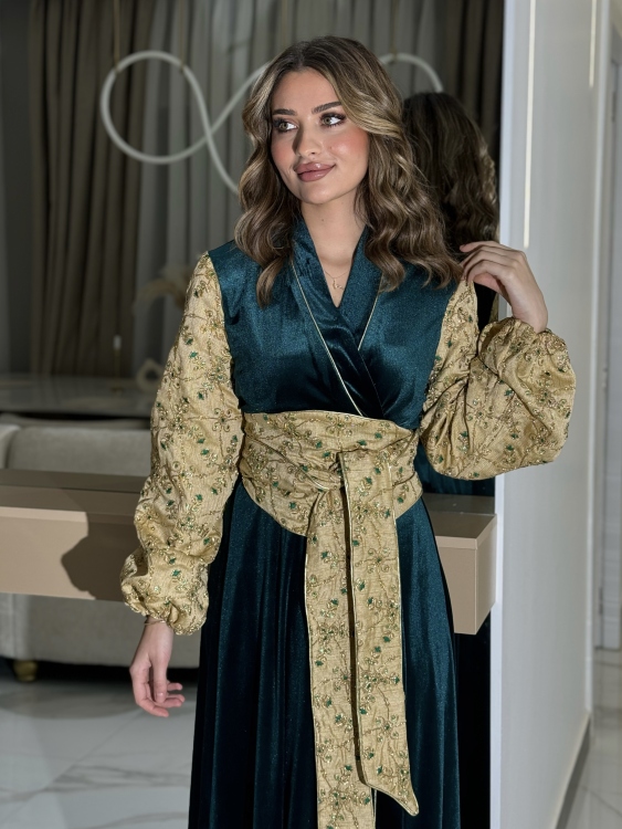 Puff Sleeve Belted Jalabiya  انثى