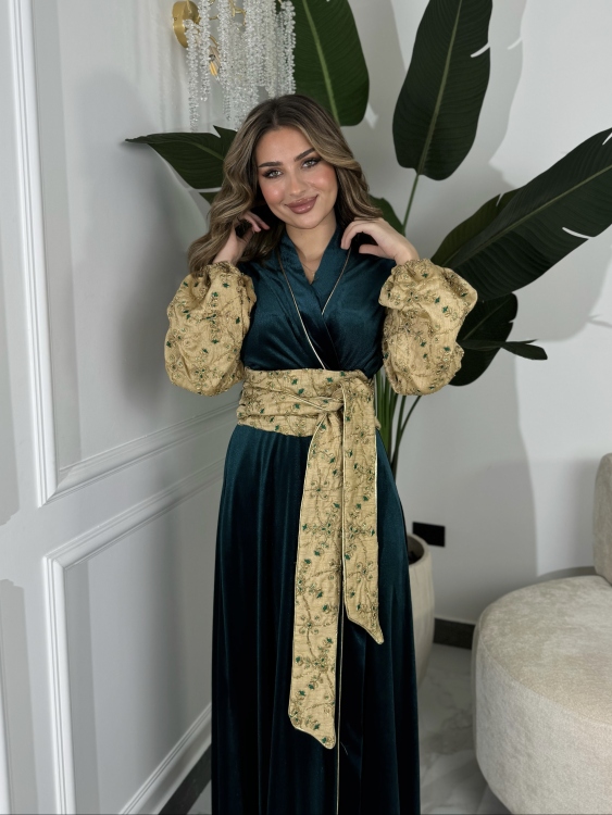 Puff Sleeve Belted Jalabiya  انثى