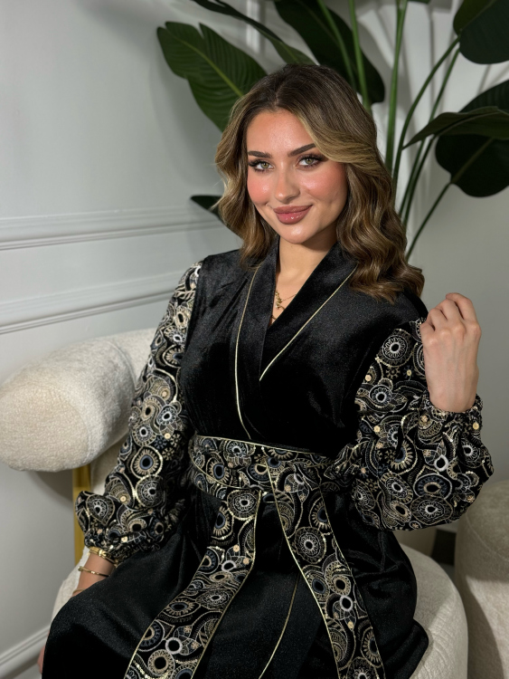 Puff Sleeve Belted Jalabiyaجلابية انثى 