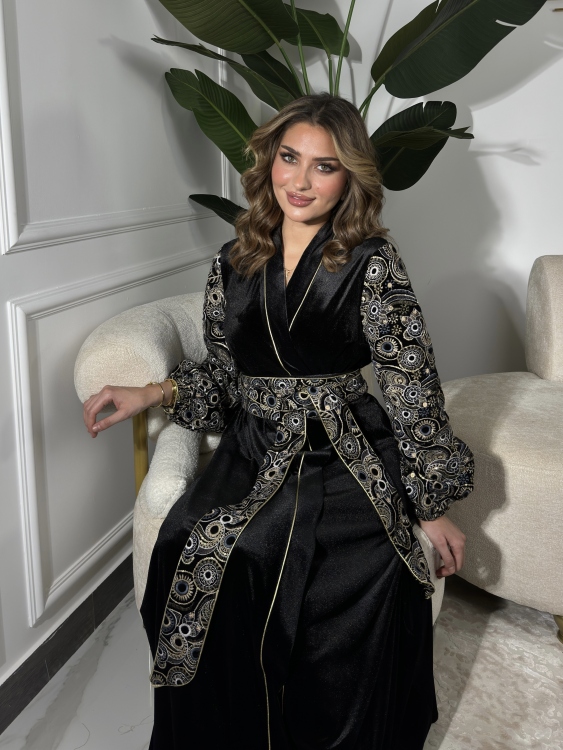 Puff Sleeve Belted Jalabiyaجلابية انثى 