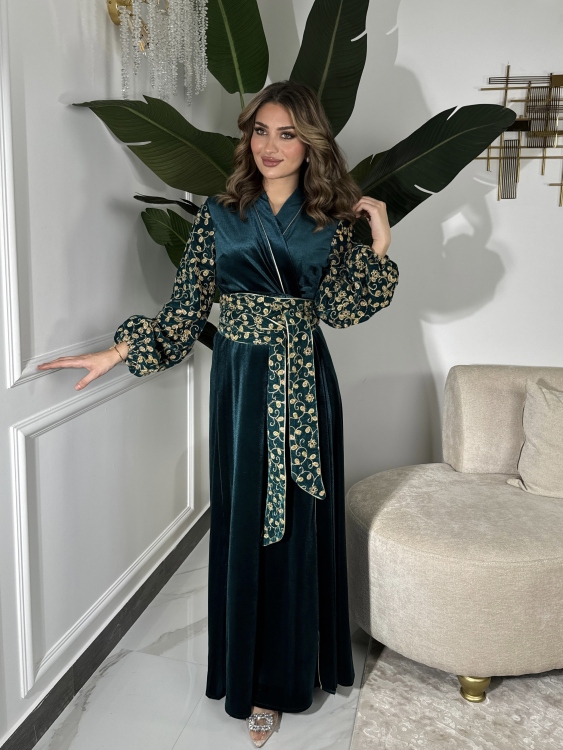 Puff Sleeve Belted Jalabiya جلابية انثى