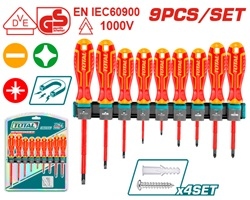 Total THTIS596 طقم مفكات معزول 9 قطع 1000 فولت 