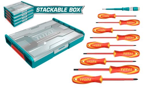 Total THKTV02S101 10 Pcs Insulated hand tools set طقم مفكات معزول 