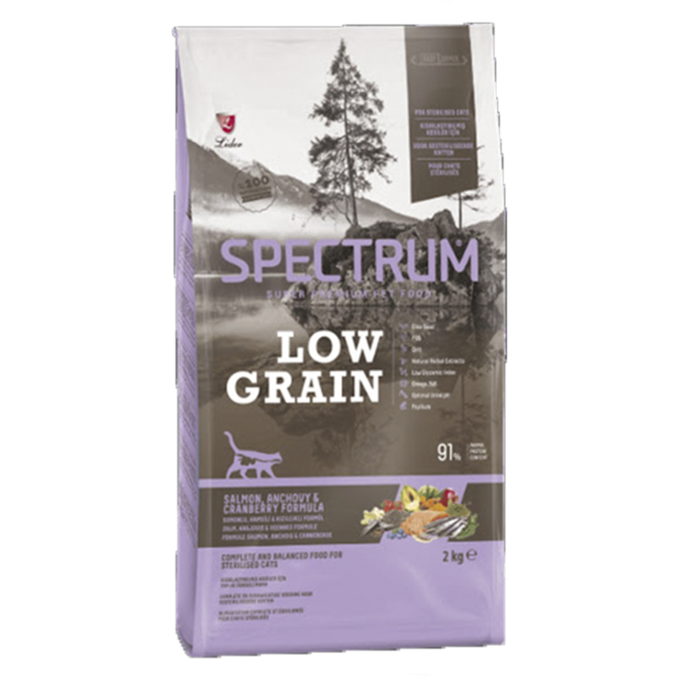 Spectrum Low Grain Cat Food With Salmon, Anchovy & Cranberry For Sterilized Cats