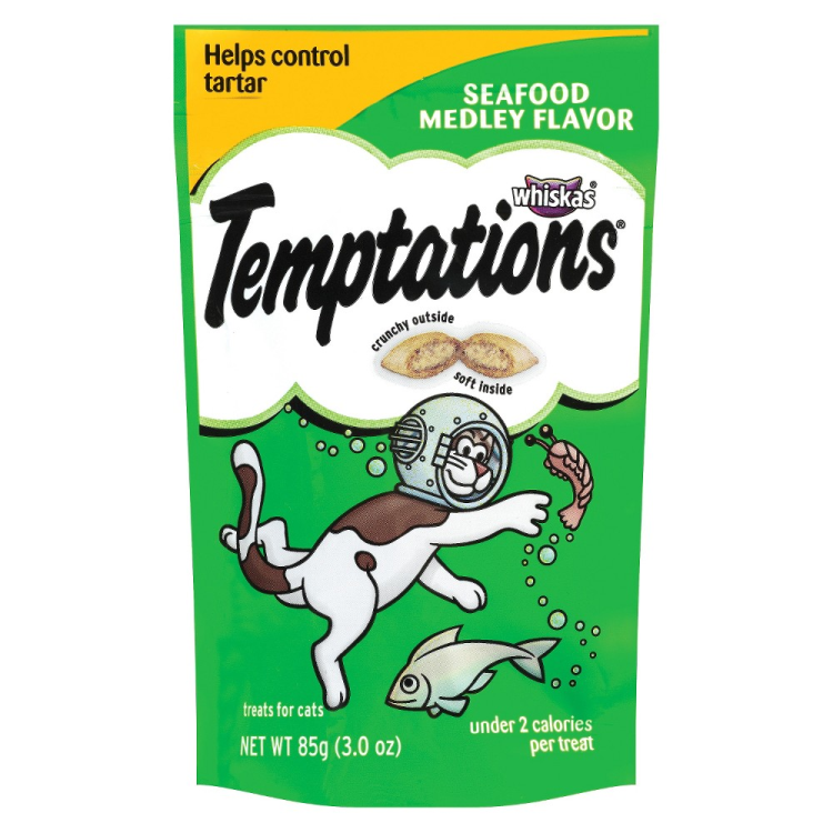 Temptations cat treats with seafood