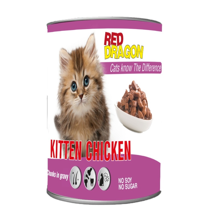 Red dragon wet food kitten chicken عدد 24 عليه