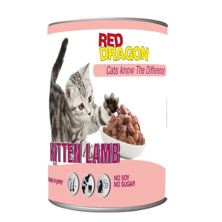 Red dragon wet food kitten lamb عدد 24 عليه