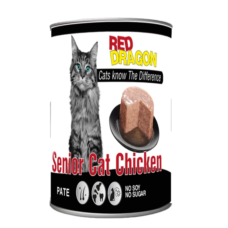 Red dragon wet food Senior Pate عدد 24 علبه