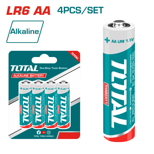 كرت بطاريات 4 حبات  Total THAB2A11 Alkaline AA