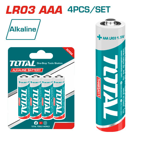 كرت بطاريات 4 حبات  AAA Total THAB3A11 Alkaline