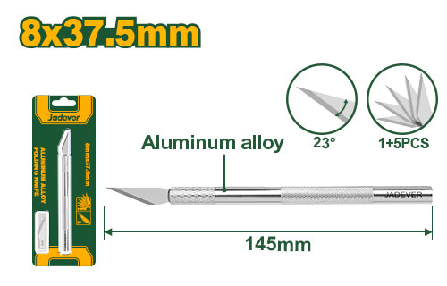 مشرط قلم المنيوم مع 5 نسلات JADEVER JDSK1061 Precision hobby knife