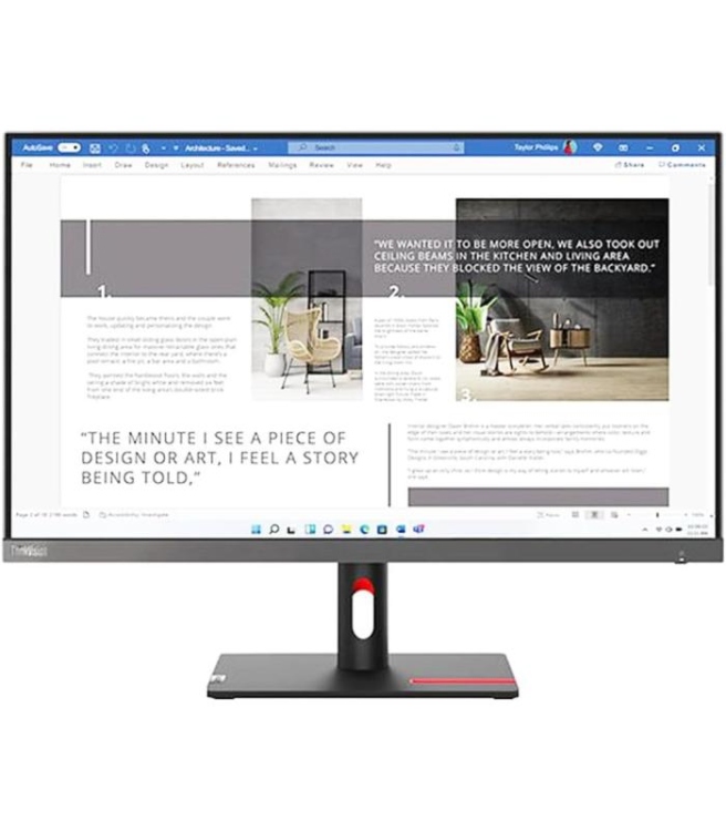 LENOVO MONITOR THINKVISION  S27I-30 27" FHD IPS 100HZ - 3 YEARS WARRANTY