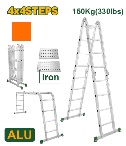 Jadver JDLD7H44 سلم متعدد 4.4 متر مع بسطة صاج