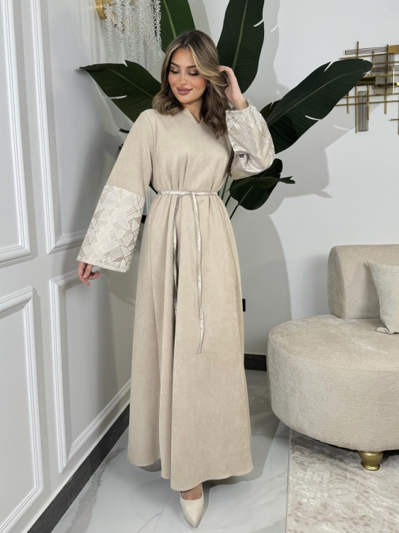 Abaya Dress With Belt جلابية ليالي (نقشة 1)