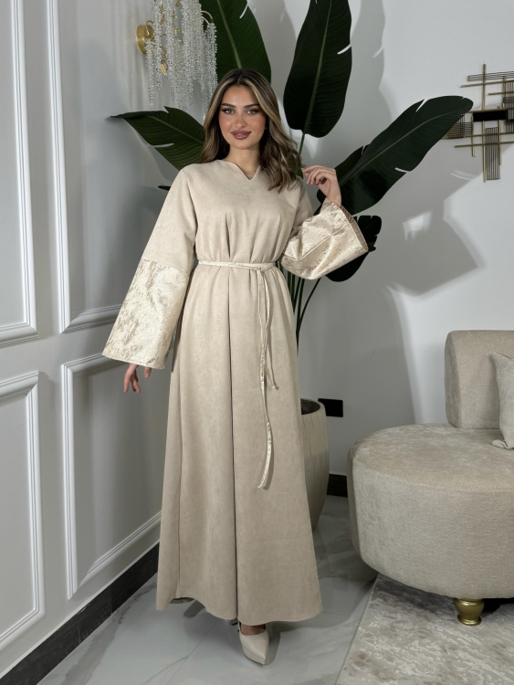 Abaya Dress With h Belt جلابية ليالي (نقشة2 )