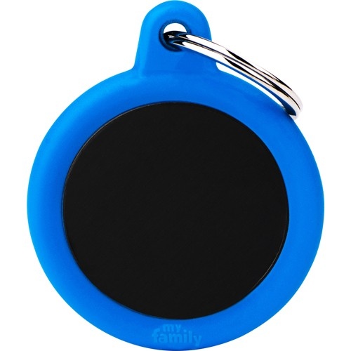 CIRCLE ALLUMINIUM BLACK RUBBER BLUE HUSHTAG        